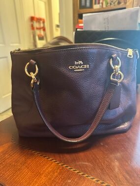 Coach Kelsey crossbody leather satchel in Oxblood